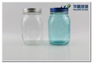 1000ml 1liter Bulk Engraved Food Storage Blue Mason Glass Jar