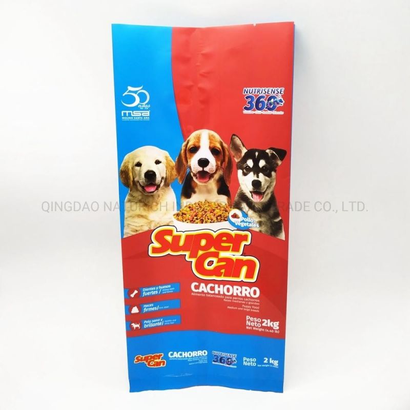 1-10kg Plastic Stand up Flat Bottom Pet Dog Food Packaging Bag