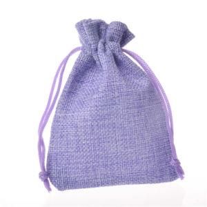 Wholesale Custom Cheap Polyester Jute Small Gift Drawstring Bag, Promotional Gift Bag