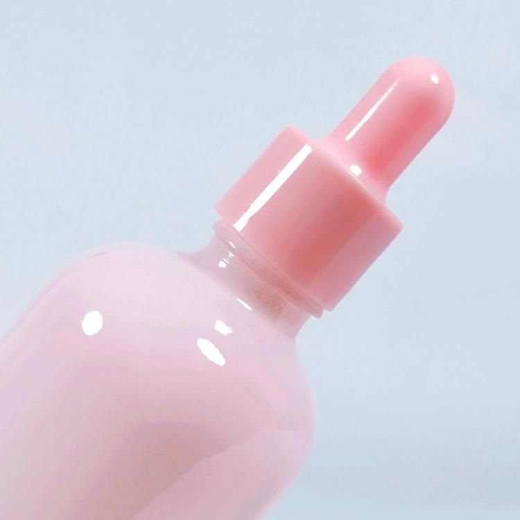 Hot Sale Luxury 15ml 20ml Frosted Gradient Pink Glass Essential Oil Cosmetic Dropper Bottle for Personal Care