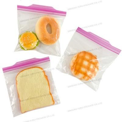 Easy Open Tab Poly Reusable Zipper LDPE Sandwich Bag in Retail Box