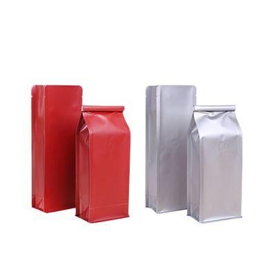 Custom Aluminum Foil Flat Bottom Coffee Bean Plastic Packaging Organ Bags with Valve