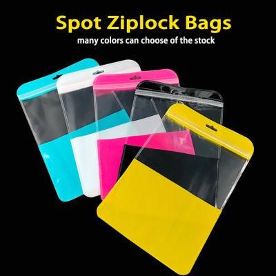 Accessories Transparent Plastic Pouch Clear Yellow Zipper Bag