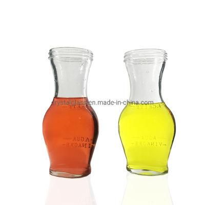 Juce and Water Glass Carafe Bottle with Black Lid in 300ml and 1000ml