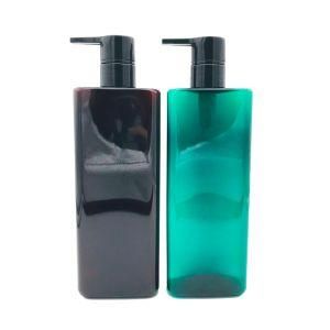 500ml Pet Plastic Flat Square Shampoo Bottles and Lotion Bottles with Pump