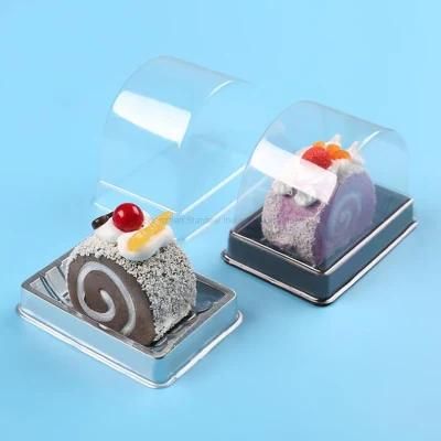 Disposable Transparent Food Cake Box Swiss Roll Container
