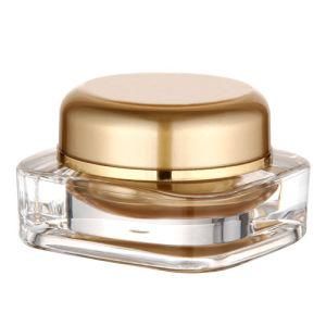 15g 30g 50g Gold Square acrylic Cream Jar for Personal Care Product
