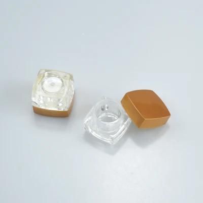 10g Acrylic Cream Plastic Square Jar for Cosmetic Eye Shadow and Blush Highlights