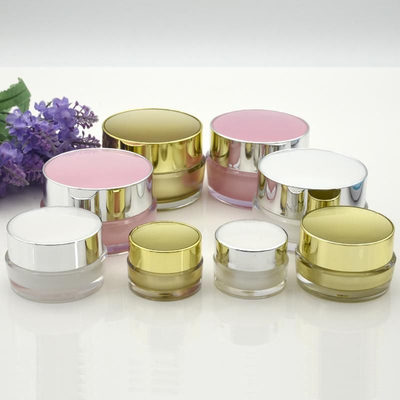 5g 10g 20g 30g White Pink Gold Empty Refillable Cream Acrylic Jar Plastic Cosmetic Packaging Bottle for Makeup Product