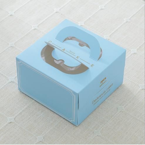 Wholesale Portable One-Piece Good Time Cake Box Melaleuca Square Birthday Pastry Cake Box Free Base and Logo Food Storage Cupcake Shaped Packaging Box with Hand