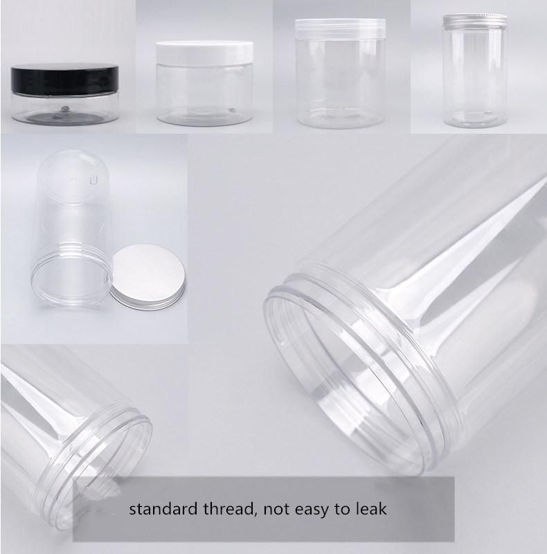 50-500ml Transparent Cosmetic Cream Jar with Aluminum Cover/Plastic Cover