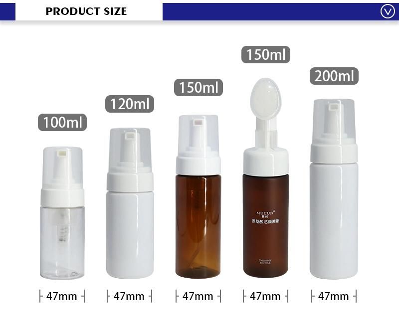 White 100ml 120ml 150ml 200ml Facial Cleanser Foam Pump Bottle