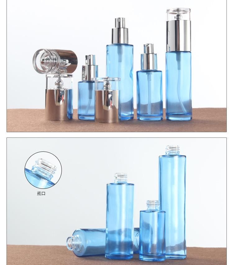 Blue Bottle Cosmetic Drip Set Bottle for Beauty Salon Cosmetics Bottle Water Lotion Bottle Spray Toner Water Bottle Cream Bottle