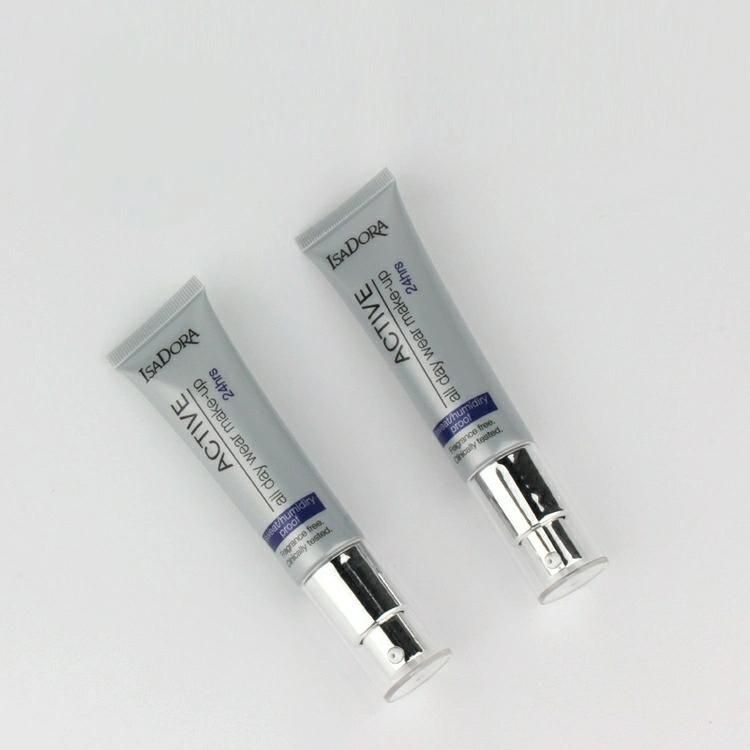 New 30ml 50ml Oval Airless Pump Tube D30 D35 Oval Tube with Pump Cap Packaging Tube for Personal Care Cream Packaging Container