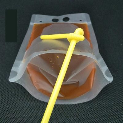 Drink Pouches Juice Bags Freezable Clear Stand up Liquid Smoothies Zipper Plastic Drink Pouch