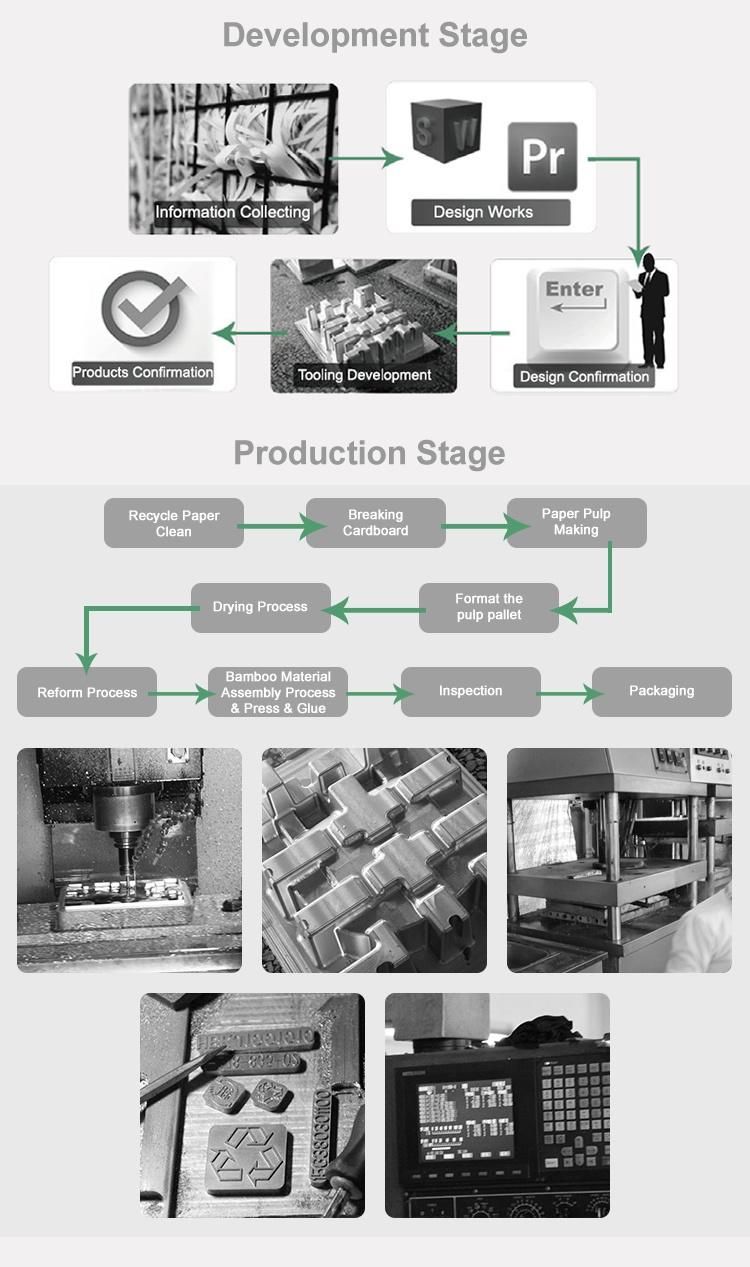 Biodegradable Bamboo Fiber Molded Box Paper Packaging with Label