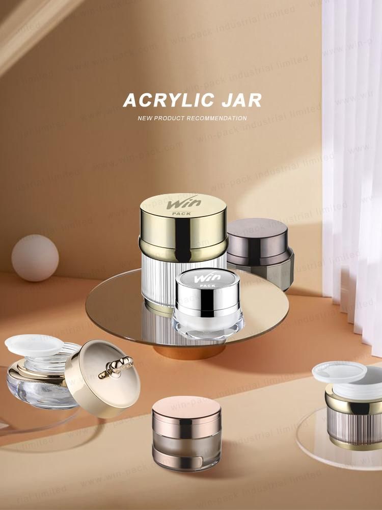 Fancy Luxury Acrylic Cosmetic Cream Jar 15ml Round Screw Cap 15g 30g 50g