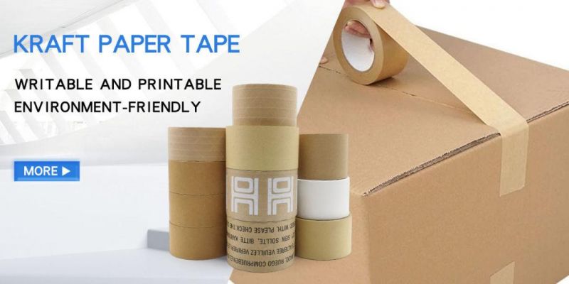 Custom Cheap Reinforced Logo Printed Gummed Kraft Paper Packing Tape Biodegradable Tape