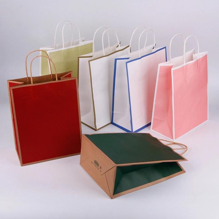 Custom Printing Degradable Eco-Friendly Zipper Sealed Stand Virgin Raw Recycle Kraft Paper Gift Food Bread Coffee Clothes Packaging Shopping Bag with Window