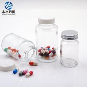 Transparent Wide Mouth Glass Bottle 60ml 100ml 120ml with Plastic Seal for Medicine