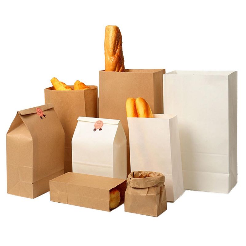 Food Bread Packaging Bakery Bag Kraft Paper Bag
