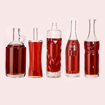 Manufacturer Clear Glass Liquor Bottle Hot Selling Custom Shape Whiskey Empty Bottles 1000 Ml Large Capacity