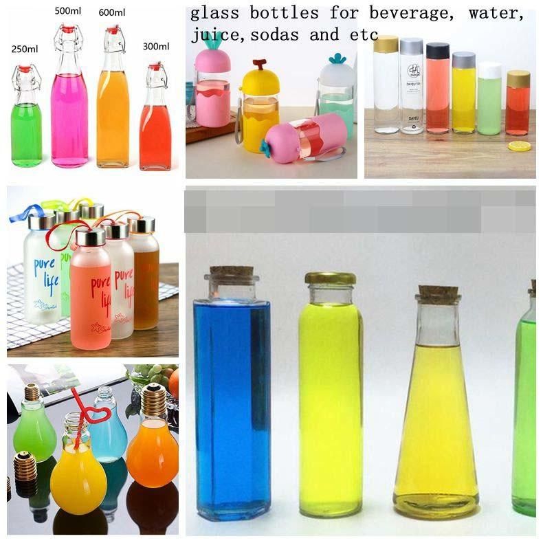 8oz 12oz 16oz 32oz Beverage/Milk/Juice French Square Glass Bottle with Plastic Lid