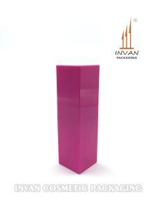 Elegant Glossy Pink Square Lipstick Container for Makeup Case