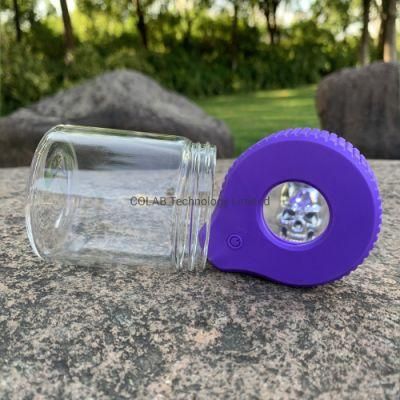 Cookies LED Light Tobacco Container Magnifying Jar with LED Light Cookies Rechargeable Medicine Box Glass Cases Jars