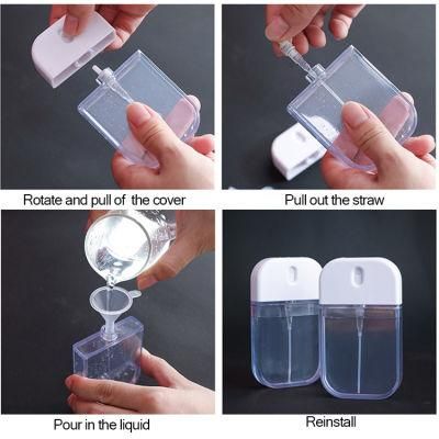35ml Portable Travel Pet Plastic Cosmetic Packaging Mini Mist Spray Perfume Bottle for Makeup Hand Sanitizer