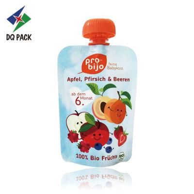 Dq Pack Custom Printed Spout Pouch Custom Logo Packaging Bag Wholesale Packaging Spout Pouch for Baby Food Juice Packaging