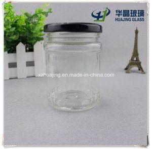 180ml 6oz Round Pickle Glass Mason Jar with Black Cap