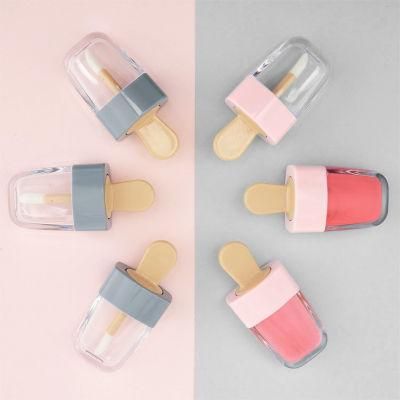 Sale 8ml Empty Luxury Unique Ice Cream Balm Lipstick Lip Gloss Containers Tube with Brush Wand