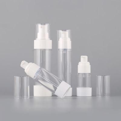 15ml 30ml 50ml Pure Colors Pump Sprayer Circle Bottle Empty Round Plastic Acrylic Perfume Glass Airless Lotion Vacuum Bottle for Cosmetic