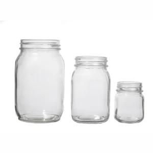 Reusable Large Capacity Empty Clear Round Environmental Glass Food Jar 100ml 250ml 500ml