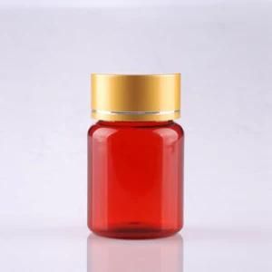 Plastic Bottle Pharma Grade Plastic Pill Capsule Bottle with Golden Cap