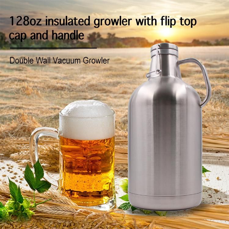 Stainless Steel Gallon Carbonated Draft Beer Drink Bottle Keg Growler