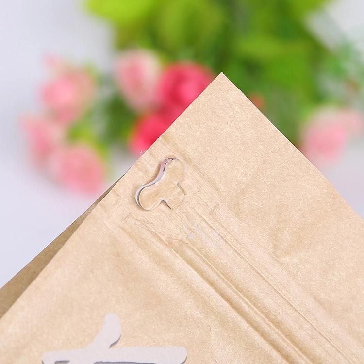 250g 500g 1kg Food Grade Flat Bottom Kraft Paper Bag