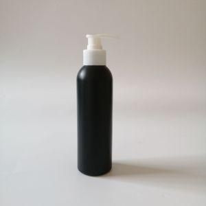 250ml Boston Round Matt Black HDPE Plastic Lotion Pump Shampoo Bottle