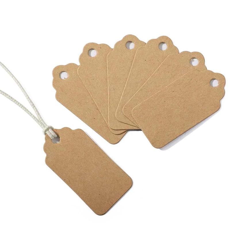 Writable Blank Kraft Price Marking Tag Price Labels Display Tags with Elastic String (T2040-2)