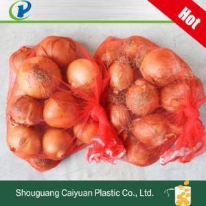 Mono Drawstring PE/PP Mesh Bag for Fruit Plastic Packing Leno Onion Vegetabe