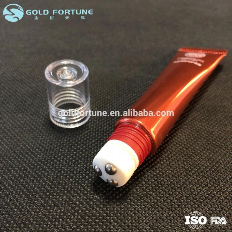 20ml Red Massage Cream Refillable Tube with Stainless Roller Ball