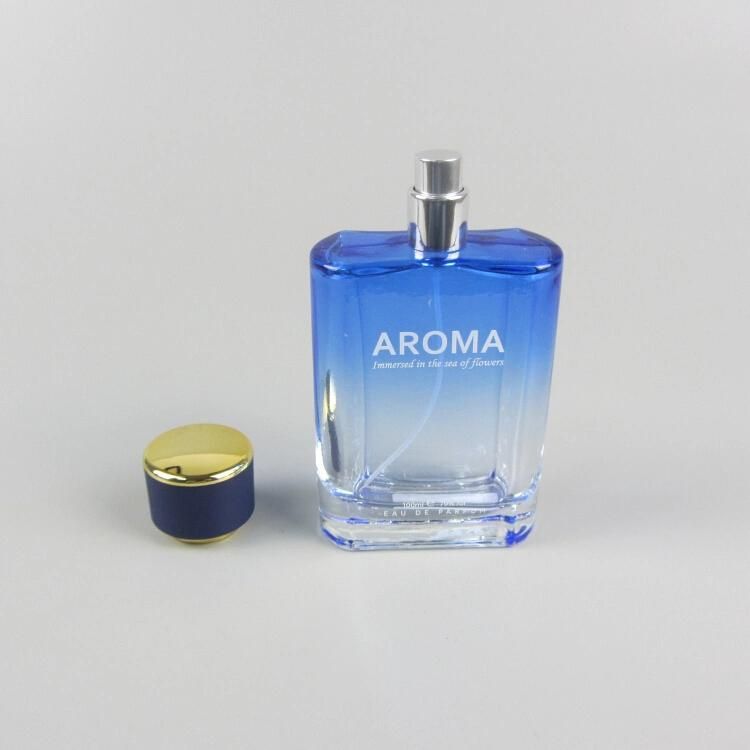 Cosmetic Packaging Glass Perfume Bottle with Transpraent Spray Cap