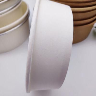 Compostable Paper Food Kraft Take out Salad Containers with PP Lid