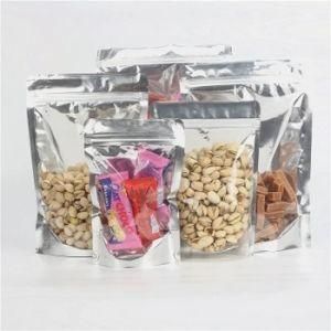 Stand up Pouch Bags Clear Front with Aluminum Foil Back - Resealable Ziplock and Heat Sealable for Food Storage