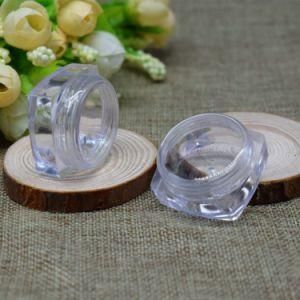 20g Mini Square Cosmetic Jar Plastic PS Cream Jar