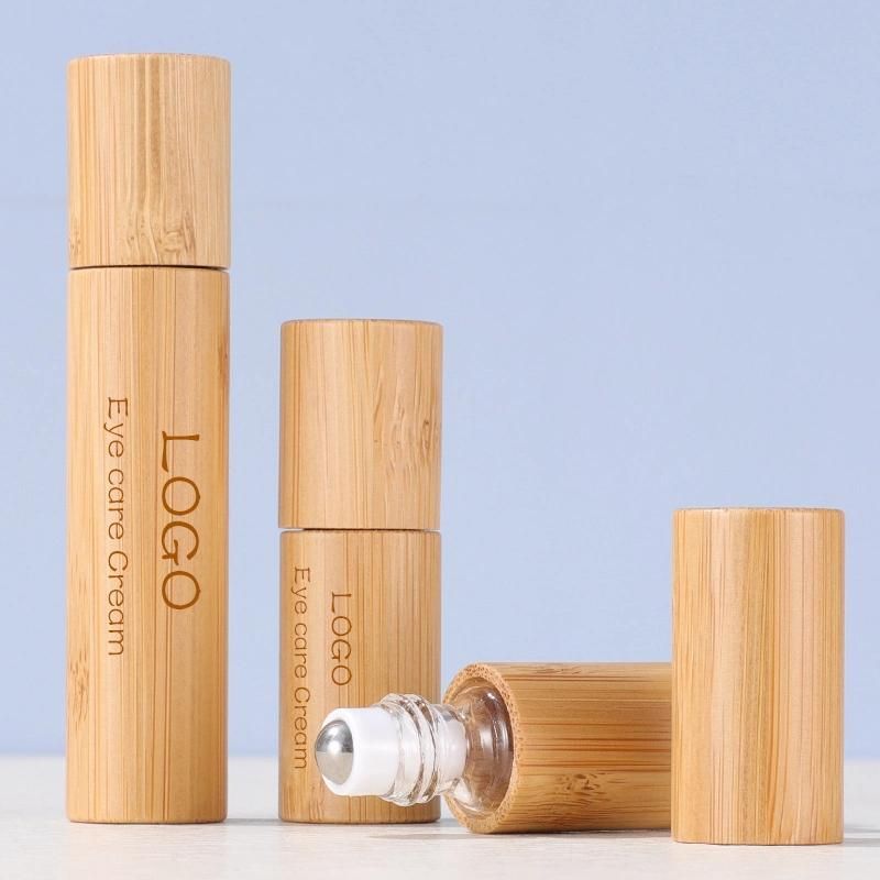 Bamboo Empty Roll-on Bottle Cosmetic Glass Bottle for Essential Oil