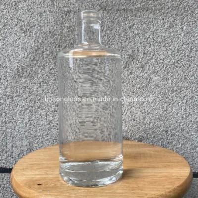 Hoson New Product Transparent Lead Free Glass Whiskey Vodka Gin Rum Crystal Bottle 500ml 700ml 750ml