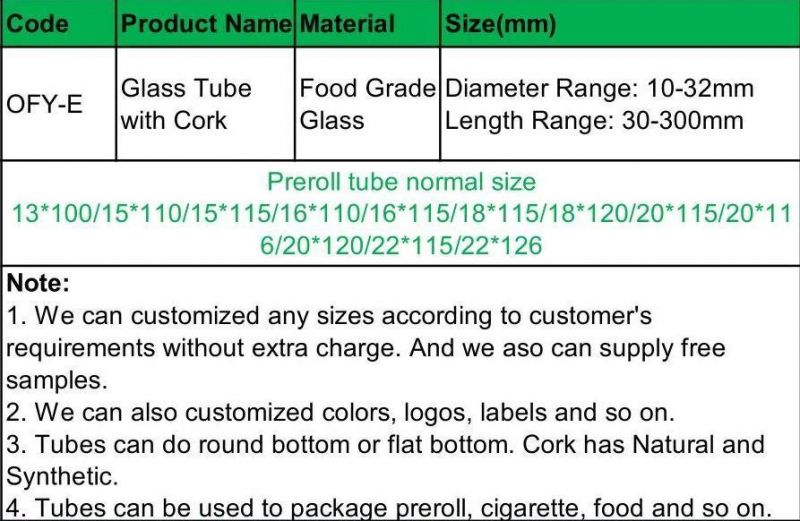 Most Popular 120mm 150mm 180mm 200mm Glass Test Tube with Cork Stopper for Lab Test