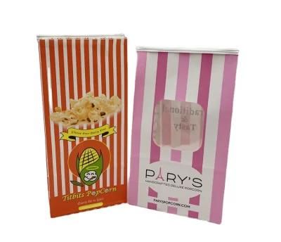 Colorful Kraft Paper Bags with Clear Window for Popcorn